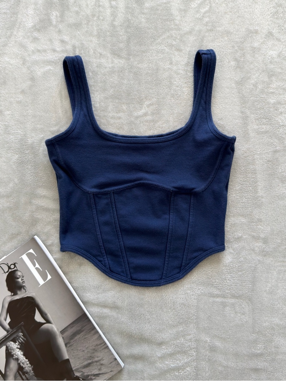 PINK Victoria's Secret Navy Structured Scoop Corset Tank